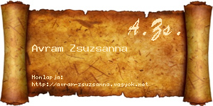 Avram Zsuzsanna névjegykártya